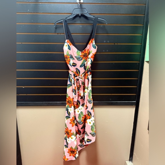 New Look Pink Floral Midi Dress – Size 8 (US) - Picture 1 of 5